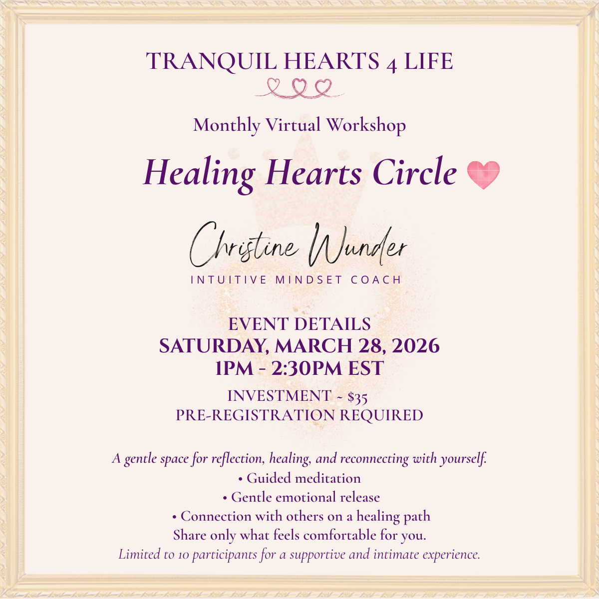 Healing Hearts Circle Virtual Workshop